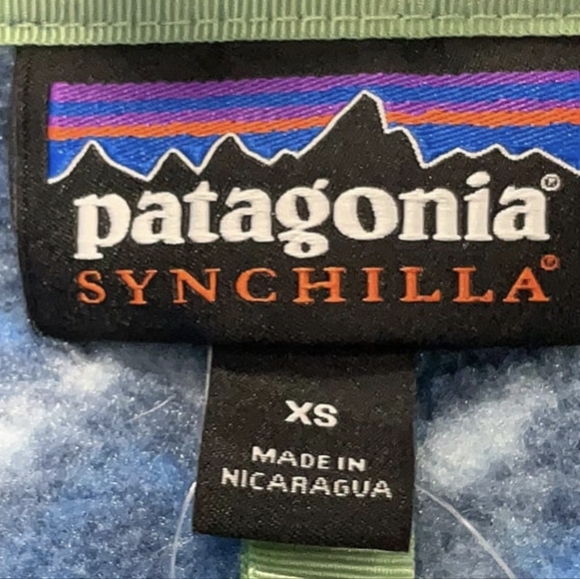 Rare Patagonia Honeycomb Blue Synchilla Fleece Pullover XS - Picture 4 of 9